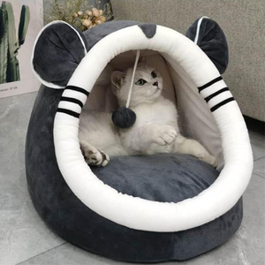 Wholesale Modern Warm Soft Short <b>Plush</b> Round <b>Cat</b> Bed Cave Solid Classic Fashion Cute Design Carton - Product Image 6