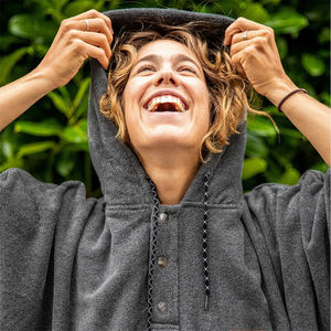 Vacances d'été 100% coton Surf Bath Serviette <span class=keywords><strong>de</strong></span> plage <span class=keywords><strong>Poncho</strong></span> à capuche pour <span class=keywords><strong>femme</strong></span> avec cordon <span class=keywords><strong>de</strong></span> serrage - Product Image 5