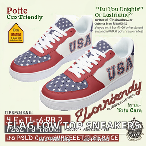 Chaussures basses personnalisées pour hommes 2024, design drapeau américain, légères, pour la marche, printemps-hiver, en blanc avec empeigne en PU - Product Image 2