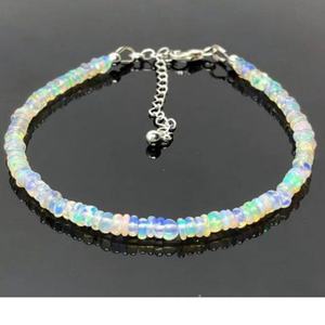 Collier avec pendentif en opale éthiopienne naturelle facettée, argent sterling 925 plaqué or rose, bijoux de fiançailles, de mariage et de fête - Product Image 6