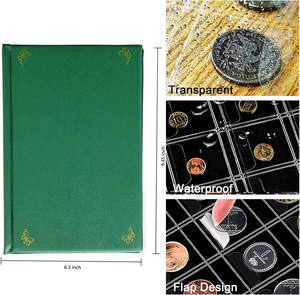 Album à pièces en cuir, 10 pages, 150 pochettes, album à pièces commémoratives, médaillons, badges, livre de collection - Product Image 2