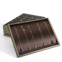 Plateau de présentation de bijoux en cuir PU DIGU en gros, plateau d'exposition indépendant pour bagues, pendentifs et colliers, tiroir de rangement pour bijoux