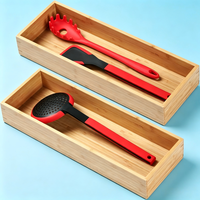 Organisateur d'ustensiles de cuisine, support extra long pour couverts, boîte de rangement pour couverts, séparateur de tiroir multi-usages