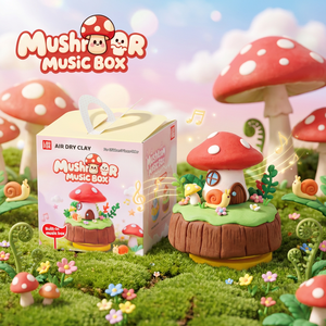 Boîte <span class=keywords><strong>à</strong></span> musique en argile autodurcissante ultra-légère en forme de <span class=keywords><strong>maison</strong></span> champignon, cadeau artisanal DIY fait main pour enfants - Grande Vente - Product Image 1