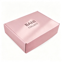 Scatola di Spedizione Rosa Personalizzata OEM, Design su Misura, Laminazione Opaca, Pieghevole, Quadrata, per Abbigliamento e Cosmetici