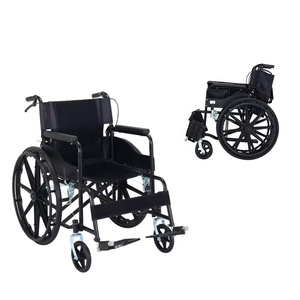 Prix d'usine vente chaude de l'équipement de réadaptation des patients roue intégrée 24 fauteuil roulant manuel de voyage pliant - Product Image 3