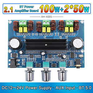 XH-A305 BLE 5.0 סטריאו דיגיטלי מגבר כוח לוח TPA3116D2 50Wx2 + 100W 2.1 ערוץ אודיו בס סאב AUX AMP מודול - Product Image 5
