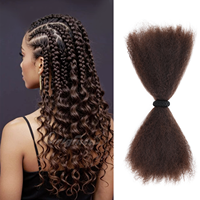 Originea Cheveux Humains Vietnamiens Remy Bruts Kinky Yaki de Luxe en Vrac, Tissage Double Drawn, Extensions pour Tresses et Crochets Box Braids 50g/paquet