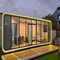 Cabine Apple portable, préfabriquée, structure en acier, luxueuse, modulaire, mobile, pour bureau à domicile, mini-maison pour usage hôtelier