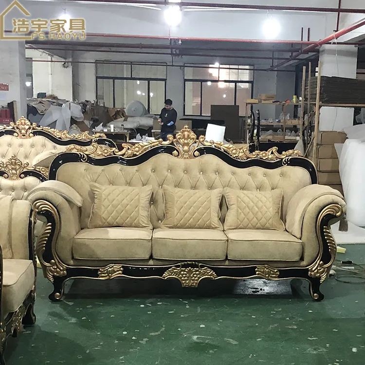 Antike Sofa hersteller europäischen Stil klassischen Stoff Dubai Großhändler Couch Wohnzimmer Sofa