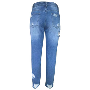 Jeans slim pour femmes européennes et américaines avec design déchiré de style chaud Mode indépendante du commerce extérieur - Product Image 4