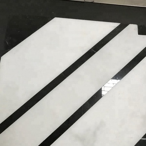 Đá Cẩm Thạch Trắng Desgin mới với đường màu đen gạch khảm vuông để trang trí nội thất - Product Image 4