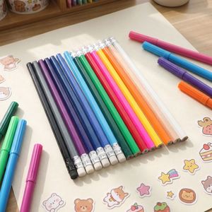 Wholesale Custom Waterproof <b>Wooden</b> Pencil Promotional Gift with Silk <b>Screen</b> Printed Logo for Back to School Students Events - Product Image 1