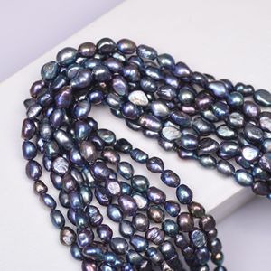 Perlas de agua dulce barrocas teñidas de perlas sueltas negras de <span class=keywords><strong>8mm</strong></span> al por mayor para la fabricación de joyas - Product Image 4