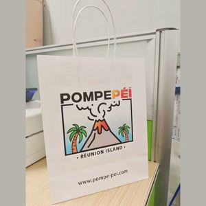Luxury Customized logo Food Take Away White Fashion Gift Shopping Paper <b>Bag</b> A3 A4 A5 Size with Handles - Product Image 2
