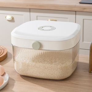 Hộp đựng Thùng đựng gạo trong suốt một nút có nắp đậy kín chống ẩm cho nhà bếp gia đình - Product Image 2