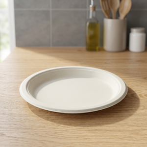 Round White Paper Flat Plate Disposable Dishes & Plates Solid Pattern - Product Image 2