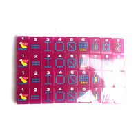 Vente en gros de jeu de mahjong américain XCL moderne pliable, motif géométrique fuchsia, en acrylique, 160 tuiles, 4 joueurs, jeu de table familial