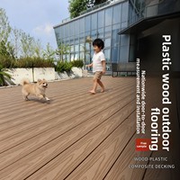 Revêtement de sol en WPC moderne et minimaliste, installation par emboîtement, traité anti-corrosion, pour chambre et couloir ; terrasse