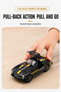 Voiture de course <span class=keywords><strong>vintage</strong></span> européenne moulée sous pression à l'échelle 1:43, avec portes ouvrantes, à rétrofriction, en alliage métallique écologique, jouet rétro pour enfants, idéal comme cadeau - Product Image 3