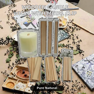 Mèches de bougie en bois sans fumée avec clip métallique, accessoires de parfum élégants - Product Image 2