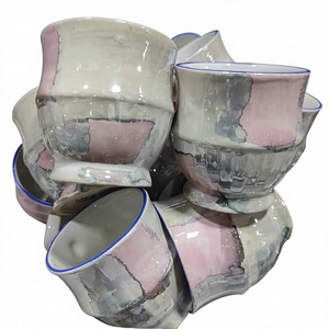 Tasses à café et à thé en céramique rétro durables à bas prix, faites à la main, étanches, compatibles lave-vaisselle, avec boîte cadeau - Product Image 1