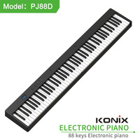 Konix Factory PJ88D Folding Piano 88 Key Portable Piano Li- Battery Electric Folding Functions Piano MIDI Electronic Organ