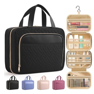 Sac de maquillage de haute qualité personnel, sac de toilette suspendu de voyage et organiseur pour produits de beauté et cosmétiques avec pochettes - Product Image 1