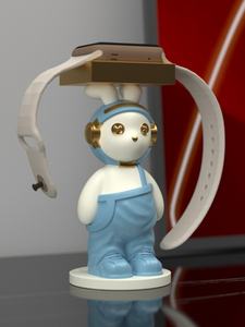 Élégant mignon Sculpture motif résine artisanat fait à la main forme animale support de charge siège ornement Base pour Apple Watch IWatch8 - Product Image 4