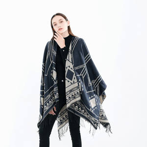 2020カスタムロゴレディース無地長袖スカーフショールカーディガン - Product Image 5