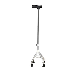 Stainless Steel Four Legged Walking Stick Height Adjustable For Elderly Support <b>Cane</b> With Non Slip Tips - Product Image 1