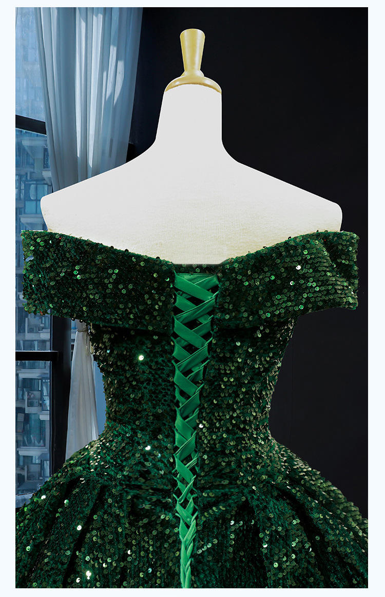 red sequin evening gown