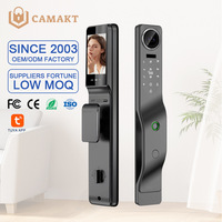 Cerradura Inteligente para el Hogar con Reconocimiento Facial Totalmente Automático, Llave de Huella Digital, Desbloqueo Remoto, Aplicación Tuya, Puerta de Villa, Wi-Fi, Grado C, Aluminio