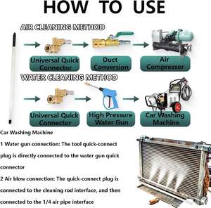 新しい 24-47 インチラジエータークリーニングワンドツール 4500 Psi スリムファンスプレーノズルブラシクイックカプラー自動車用コンデンサーステンレス鋼 - Product Image 4