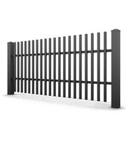 Panneau de clôture en aluminium à lattes verticales, écran d'intimité moderne, design contemporain, revêtement poudré noir mat, taille personnalisée, jardin, cour, piscine