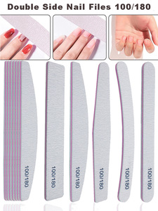 Limes à ongles professionnelles (lot de 24) – Grains 100/180, double face, pour ongles naturels et acryliques, réutilisables, pour manucure - Product Image 6