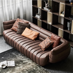 Ensemble canapé et fauteuil en cuir de vache, motif chenille, haut moderne, luxe, pour salon, 1 pièce - Product Image 3