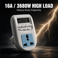 Temporizador Digital Programable AL-06G con Enchufe EU/UK, Enchufe con Temporizador Semanal de 7 Días, 16A 220V, Pantalla LCD, 16 Ajustes de Encendido/Apagado
