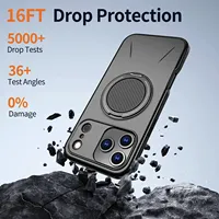 Coque de téléphone antichoc magnétique avec béquille et cache-objectif coulissant pour séries 14, 15, 16, double couche, OEM, faible MOQ, vente en gros