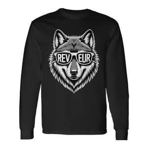 Camiseta de manga larga Reveur con diseño gráfico de lobo, talla unisex para adultos - Product Image 1