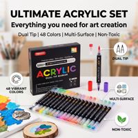 Marqueur acrylique double tête bicolore, sans bavure, superposable, pour peinture, DIY, graffiti sur pierre, verre, fournitures d'artiste