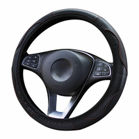 Housse de volant de voiture respirante antidérapante PU housses de volant adaptées à 37-38cm décoration de protection de volant de voiture