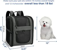Sac à dos de transport pliable et réglable en polyester imperméable pour animaux de compagnie (4-18 lb) – Sangles de transport pour chats, chiens, chiots avec coussin de sécurité et support dorsal pour les voyages