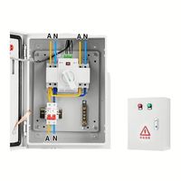 Tableau de distribution d'énergie ATS, commutateur de transfert automatique double alimentation, boîtier de distribution 63A 220V 4 prises