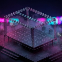 Structure de scène en treillis métallique pour éclairage intérieur, affichage, sonorisation pliable, en aluminium noir, pour sonorisation Line Array et DJ