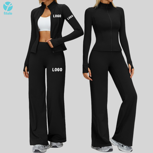 <span class=keywords><strong>Abbigliamento</strong></span> <span class=keywords><strong>Sportivo</strong></span> Personalizzato per Donna, <span class=keywords><strong>Set</strong></span> Giacca da Palestra Senza Cuciture a Costine, Completo <span class=keywords><strong>Sportivo</strong></span>, <span class=keywords><strong>Set</strong></span> Yoga - Product Image 1