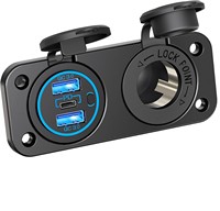 Prise d'alimentation 12V 150W avec QC3.0+PD3.0, adaptateur chargeur USB trois ports pour camping-car, voiture, bateau, caravane, fourgon de tourisme