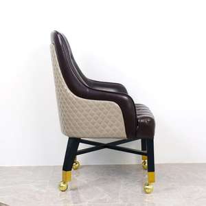 Chaise d'invité abordable tapissée en cuir de luxe mode Art <span class=keywords><strong>Casino</strong></span> baccarat salle de <span class=keywords><strong>jeux</strong></span> lieu de divertissement roulettes coulissantes - Product Image 4
