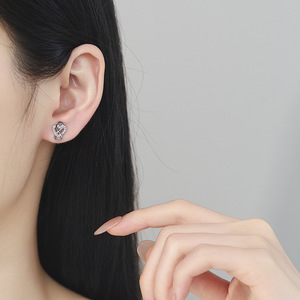 Elegantes Pendientes de Plata de Ley S925 con Corazón Infinito y Circonitas, 8 Piedras, para Mujer, Estilo Lujoso, Venta al Por Mayor - Product Image 4