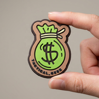 Patch thermocollant 3D en PVC souple de haute qualité, motif sac à monnaie, pour la décoration de vêtements, chapeaux et sacs